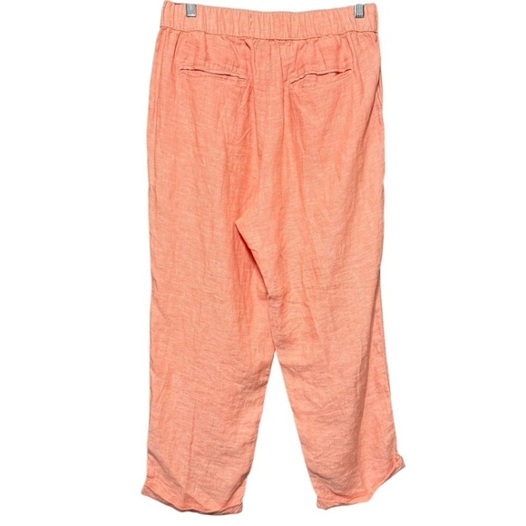 RACHEL ROY 100% Linen Cropped Cuffed Relaxed Fit Pull On Elastic Waist Pants - Picture 4 of 7